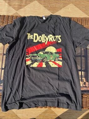 Bella Canvas Dollyrots Band Black Tee with Red & Green Car Graphic